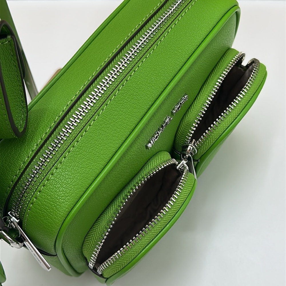 Michael Kors Jet Set Leather Medium Crossbody Bag with Case for Apple Airpods Pr - Picture 12 of 16